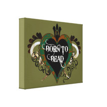 Born to Bead heart Canvas Print (green)