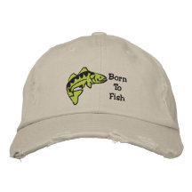 Born To Fish Green Fish Customisable Embroidery Baseball Cap