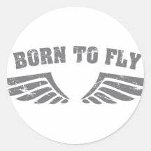 Born To Fly Wings Round Stickers