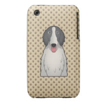Borzoi Cartoon Portrait iPhone 3 Case-Mate Cases