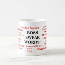 BOSS SWEAR WORDS! Rude Boss Words Coffee Mugs