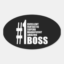 Bosses Birthdays Gifts : Number One Boss Oval Stickers