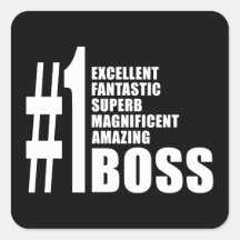 Bosses Birthdays Gifts : Number One Boss Square Sticker