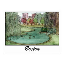 Boston Public Garden Postcard