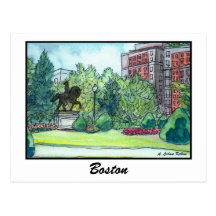 Boston Public Garden Postcard