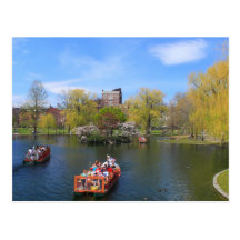 Boston Public Garden Swan Boats in Spring Post Cards
