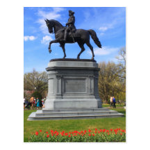Boston Public Garden Washington Statue Post Card