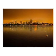 Boston Skyline at Night Postcards