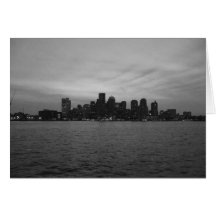 Boston Skyline At Twilight Cards