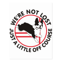 Boston Terrier Agility Off Course Postcards