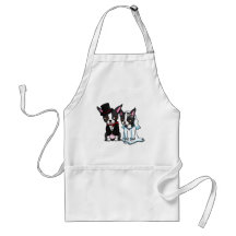 Boston Terrier Bride and Groom Apron