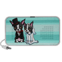 Boston Terrier Bride and Groom Portable Speakers