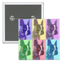 Boston Terrier Button
