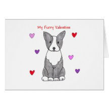 Boston Terrier Furry Valentine Cards