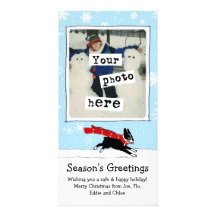 Boston Terrier - Happy Winter Snow Dog Photo Card Template