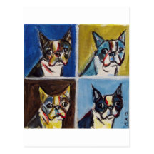 Boston Terrier pop art painting Postcards