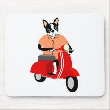 Boston Terrier  Scooter Mousepads