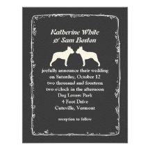 Boston Terrier Silhouettes Wedding Invite