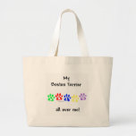 Boston Terrier Walks Canvas Bags