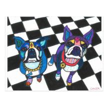 Boston Terriers by Heather Galler Postcards
