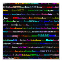 Boston Text Design I Photo Print