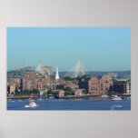 Boston Waterfront Aerial View Posters