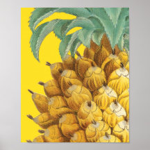 Botanical Pineapple in Yellow Posters