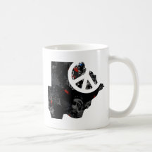 Botswana Trendy Peace Sign with Batswanian map Coffee Mug