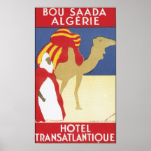 Bou-Saada Algierie Hotel Transatlatique Poster