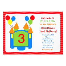 Bouncy Bounce House Birthday Invitation