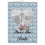 Bouquet Floral Blue Heart Greeting Card