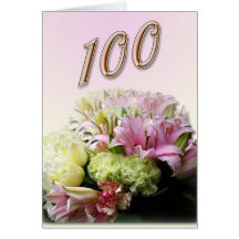 Bouquet Happy 100th Birthday Greeting Card