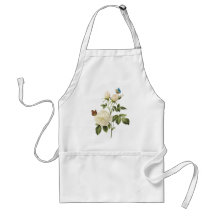Bouquet of White Roses with Butterflies Apron