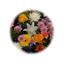 Bouquet: roses, mums, lily, irises, dahlias acrylic cut out