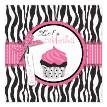 Boutique Chic Cupcakes Invitation Square