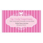 Boutique shop candy pink stripe business card