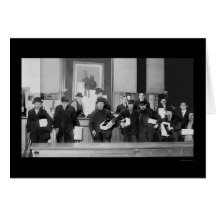 Bowery Men in a Shoe Line in New York City 1910 Card