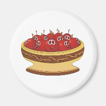 Bowl full of Cherries Cartoon Fridge Magnet
