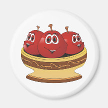 Bowl full of Cherries Cartoon Fridge Magnets
