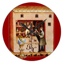BOWL OF HYGEIA  MONOGRAM Medicine, Pharmacy Wallclocks