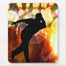 Bowler with Strike Explosion Mouse Mats
