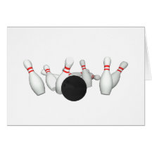 Bowling Ball & Pins: 3D Model: Card