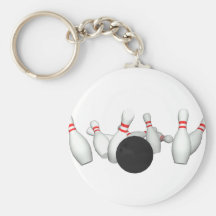 Bowling Ball & Pins: 3D Model: Key Chain