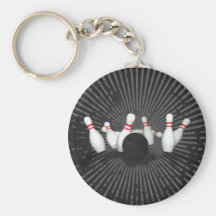 Bowling Ball & Pins: 3D Model: Keychain