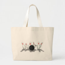 Bowling Ball & Pins: 3D Model: Tote Bags