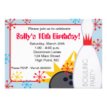 Bowling birthday invitation