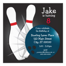 Bowling Birthday Party Invitation