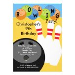 Bowling Birthday Party Invitation Retro