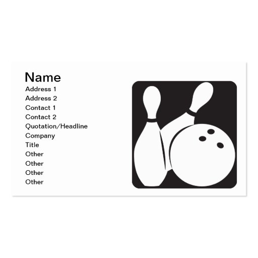 Bowling Business Cards