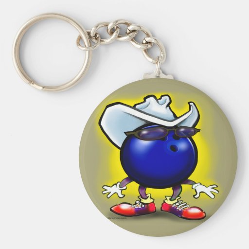 Bowling Cowboy Key Chains